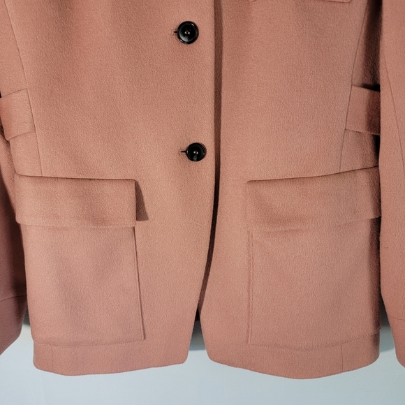 Anne Klein Salmon Pink/Peach 100% Cashmere Single Breasted Peacoat Blazer Size 8 - Picture 5 of 12